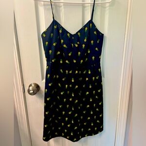 J Crew spaghetti strap pineapple dress size 2